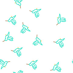 Fototapeta premium colibri little bird vector seamless pattern colibri little bird sign illustration