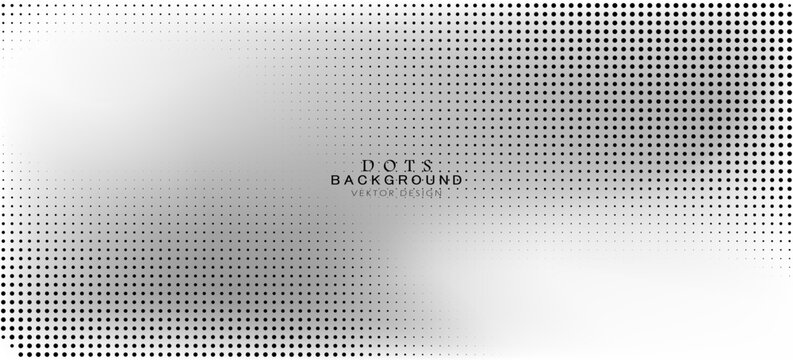 Soft gradient halftone circles background with seamless black dot texture, minimalist abstract vector design, modern decorative wallpaper.