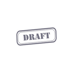 Obraz premium Draft Stamp Icon Featuring A Rectangular Border On Transparent Background