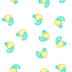 Obraz premium ripe lemon vector seamless pattern ripe lemon sign illustration