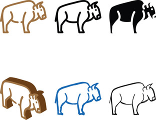 Fototapeta premium buffalo wild animal color icon vector. buffalo wild animal sign. isolated symbol set illustration