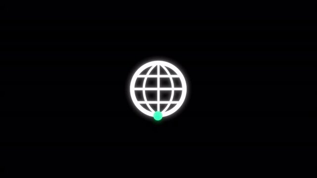 Internet connection animated glowing global network for seamless connectivity