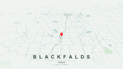 Modern minimalist vector map of Blackfalds, Alberta. High-quality scalable illustration of Blackfalds geographic boundaries for posters design. © AliRza