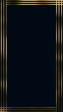 Vertical Art Deco Gold Line Frame on Dark Navy Background for Stories