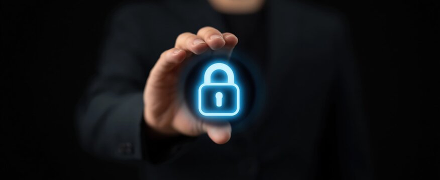 Data protection concept, Authentication, User credentials security and encryption, safe online access, information security, protecting personal user data, cybersecurity measures.