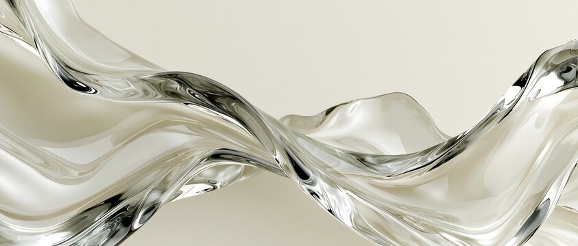 Clear liquid flow abstract background transparency smooth wave element