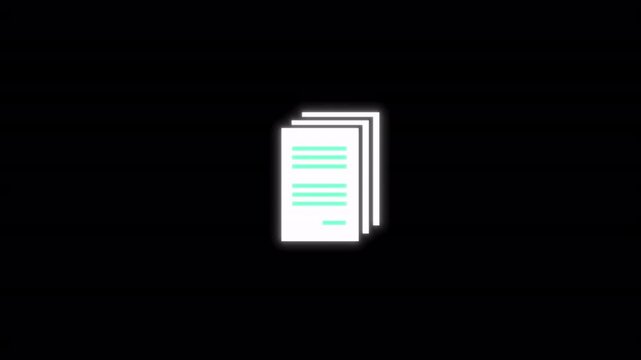 White papers animated glowing document stack for professional presentations