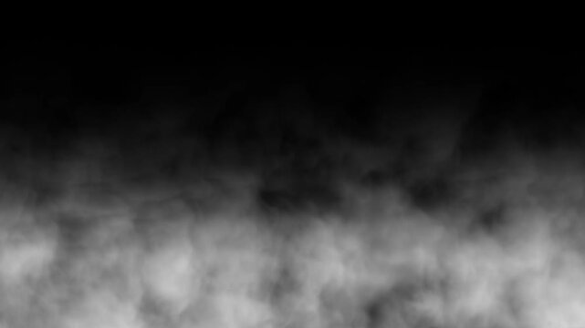 Cinematic Slow Motion Smoke Rising on Black Background: Ethereal Atmospheric Overlay. High quality 4k footage