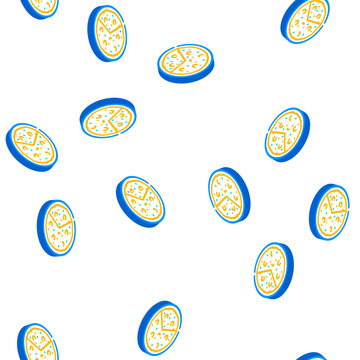 omelet spanish dish isometric seamless pattern. omelet spanish dish sign illustration
