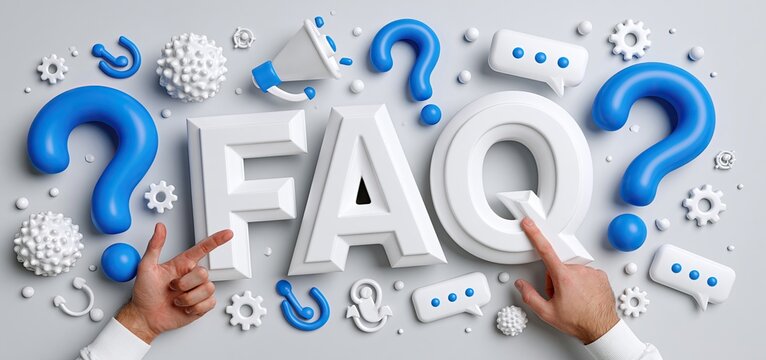 Modern FAQ screen featuring support icons and chat elements for improved customer service and user-friendly help access.