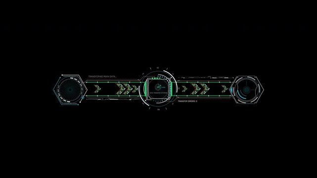HUD Data Transfer Screen Sci-Fi UI Arrows Interface Animation