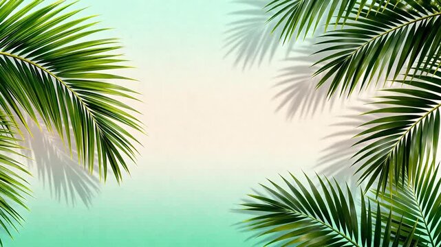 Palm leaves on gradient background