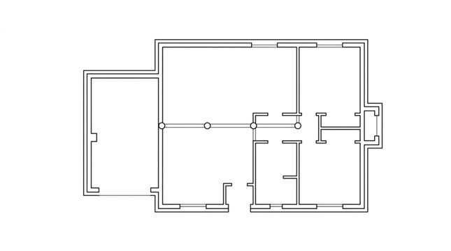 Minimalist 2D Architectural Floor Plan of a Modern House