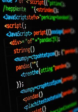Close-up of Colorful Programming Code on a Computer Screen for Software Development and Data Science Concepts