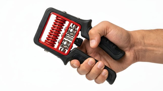 Adjustable hand grip strengthener being used for exercise and therapy.