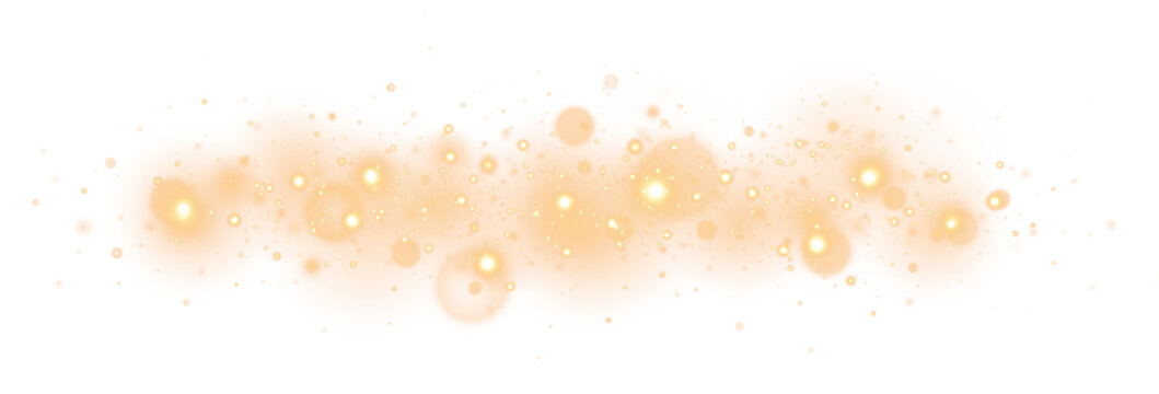 Sparkling magic dust with glowing particles. Delicate light particles in a smooth flow.