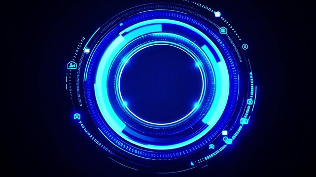 Glowing Circular Artificial Intelligence Compliance UI Concept.