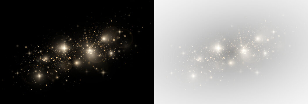 Mystical Glitter Dust. Radiant Twinkling Particle Effect.