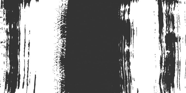 Black and White Distressed Brush Stroke Texture. Bold vertical paint bands with rough weathered edges. Abstract grunge backdrop for contemporary graphic design