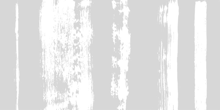 Light Gray Distressed Brush Stripe Texture. Vertical weathered paint bands with soft worn edges. Minimal monochrome backdrop for contemporary graphic design