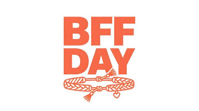 Bff day orange text with braid
