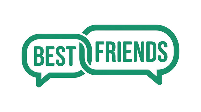 Green best friends speech bubbles