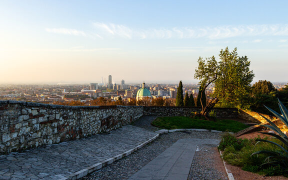 Morning View Across Brescia from Brescia Castle, Italy