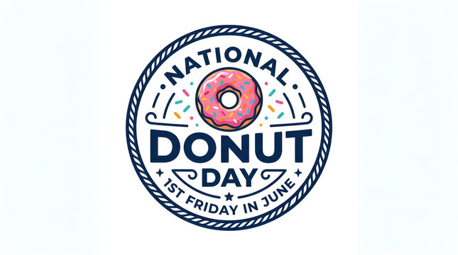 National donut day logo sticker