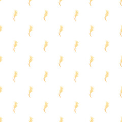 Fototapeta premium Wheat ears creating a natural repeating pattern on a white background