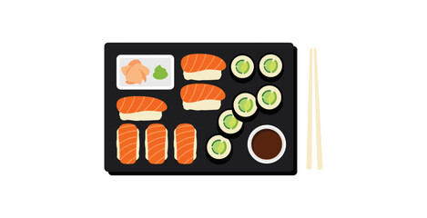 Sushi Platter Vector Illustration © Felisa