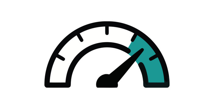 Hand Drawn Speedometer Gauge Icon Vector