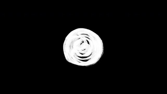 Hand drawn textured 2d animation pack featuring three different white sun elements with chalk strokes on black background. Overlay motion doodle art.