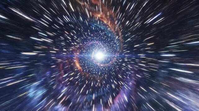 Bright cosmic explosion with glowing stars and vibrant galaxy colors in deep space