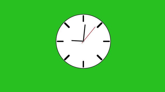 Animated video of a clock. Fast-moving hands. The concept of the passage of time. Suitable for various video ideas.