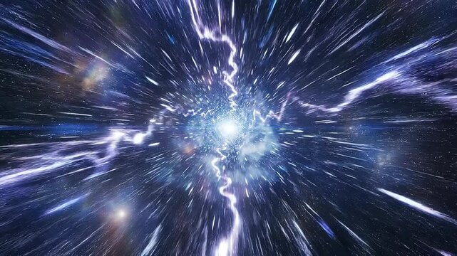 Bright cosmic explosion with energy beams and starburst in deep space galaxy environment