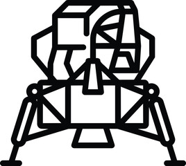 Space lunar module lander icon for exploration © Yusay