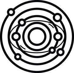 Stylized eye within orbital planetary rings © Yusay