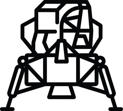 Space lunar module lander icon for exploration