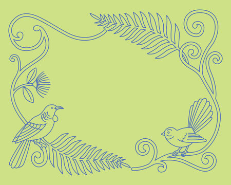 Minimalist Frame with New Zealand Native Birds