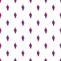 Obraz premium Girl dressed in a purple grape fruit costume repeating as a tileable pattern