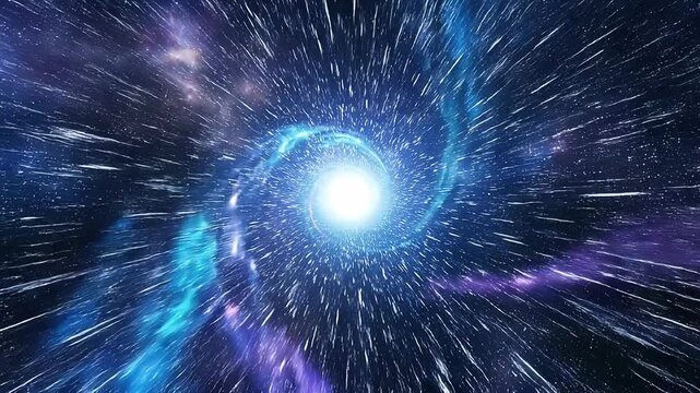 Bright swirling galaxy with vibrant stars and cosmic light in deep space universe background