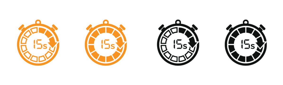  Second Timer Icon  Stopwatch Countdown  Time Management Symbol, Minimal Clock Emblem, Speed Timer Badge Design for Productivity Apps, Sports, Fitness & Business Branding .