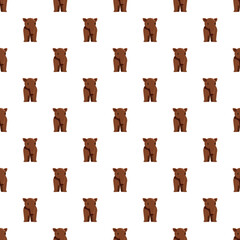 Fototapeta premium Brown tapir animal repeating seamless pattern over a white background