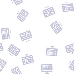 P vs NP unsolved problem in computer science glyph vector seamless pattern. P vs NP unsolved problem in computer science signthin illustration © sevector