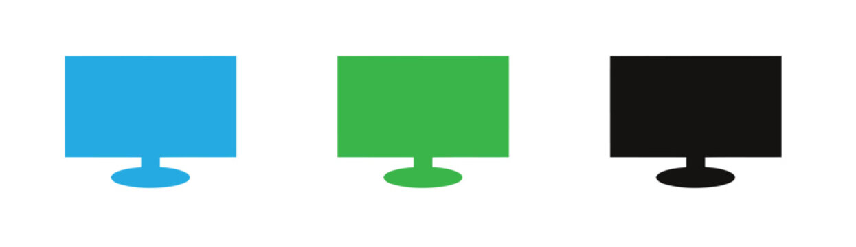 LCD Monitor icon Computer Monitor Icon Vector | Desktop Display Screen Symbol, , PC Display, Digital Workspace, Technology Device, Office Computer, Web Interface, Flat Screen Illustration .