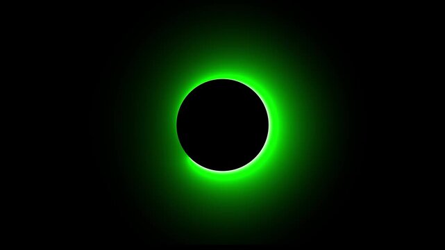 Neon green circle frame background abstract audio equalizer waveform visualizer loop glowing radioactive eclipse backdrop vj loop motion graphic animation for music beats dj electronic show. 4k