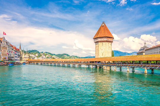 Kapellbr&uuml;cke, Luzern, Schweiz 