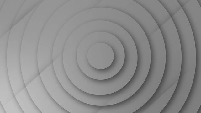 Abstract background with layered concentric circles and soft shadows, creating a clean minimal 3d paper cut look animation