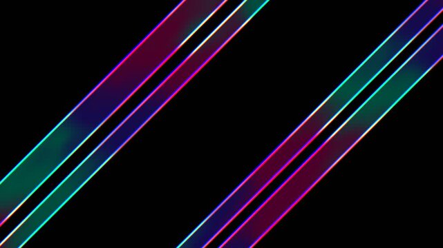 Abstract dark background color refraction effect, 3D iridescent glass light sweep seamless looping video