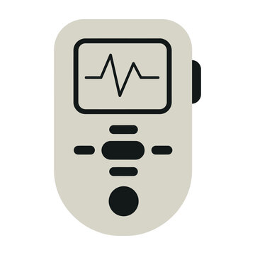 Medical device with heart rate monitor on screen